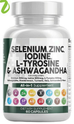 Selenium, Zinc, lodine, L-Tyrosine & Ashwagandha